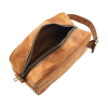 İsme Özel Dopp Kit Kişisel Bakım ve Seyahat Çantası - %100 Rainbow Deri - AC14004 - Camel
