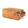 İsme Özel Dopp Kit Kişisel Bakım ve Seyahat Çantası - %100 Rainbow Deri - AC14004 - Camel