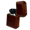 Handmade El Yapımı Hakiki Deri Zippo Modeli Çakmak - AG02001 - Koyu Kahverengi