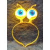 Led Işıklı &amp; Pilli 3 Farklı Modda Yanan Uzaylı Göz Parti Tacı Sarı Renk 18x12 cm