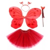 NessiWorld Kırmızı Kelebek Kostüm Aksesuar Seti 4 Parça