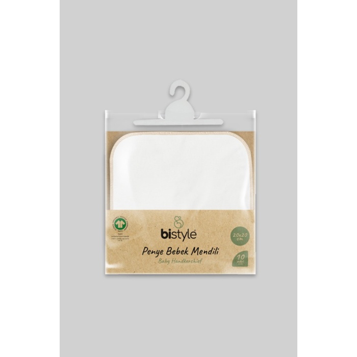 Organik 20x20 10Lu Penye Mendil 90102 Ekru