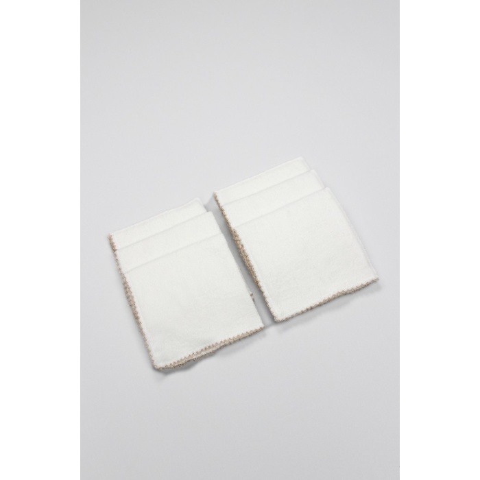 Organik 28x28 6Lı Havlu Mendil 90105 Ekru