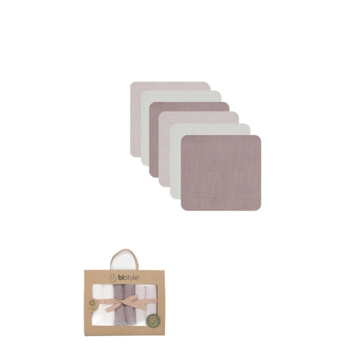 6lı Müslin Mendil 20x20 cm 90106 Taş Ekru Antrasit