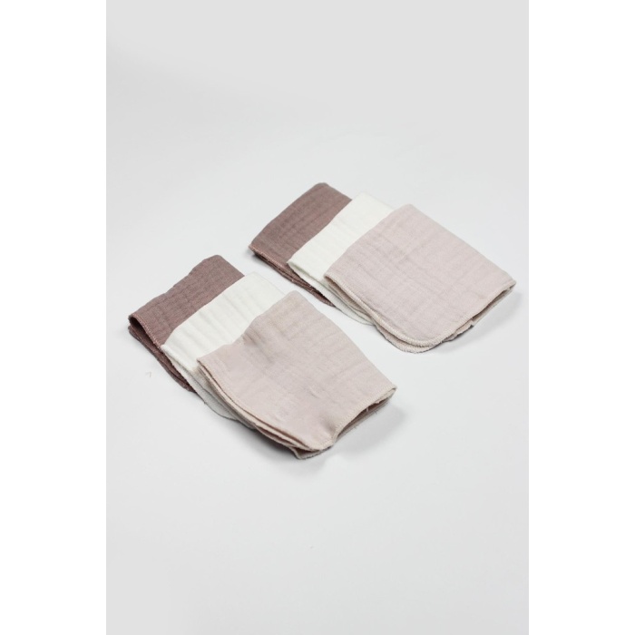 6lı Müslin Mendil 20x20 cm 90106 Taş Ekru Antrasit