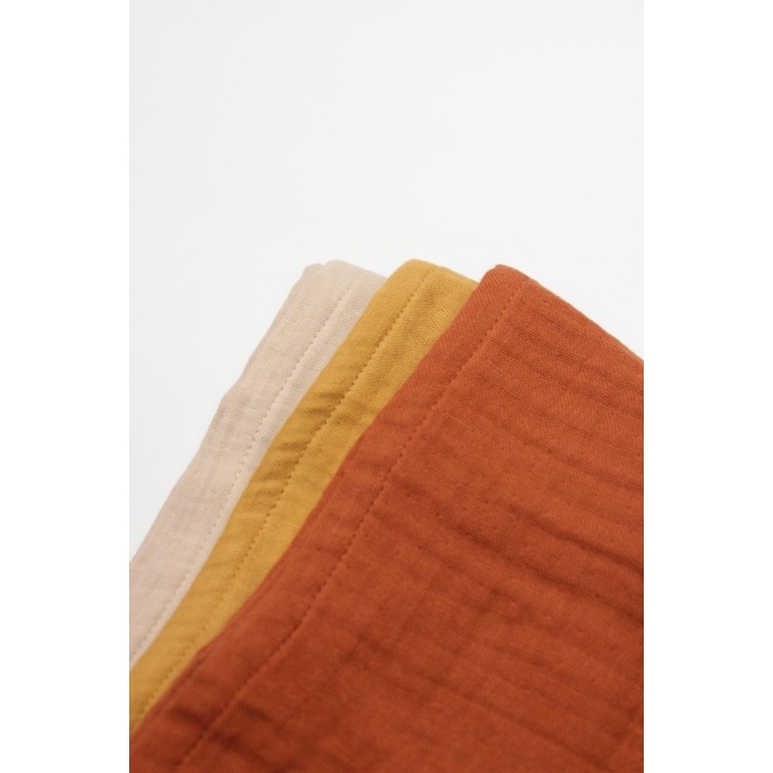 6lı Müslin Mendil 20x20 cm 90106 Kiremit Bej Hardal