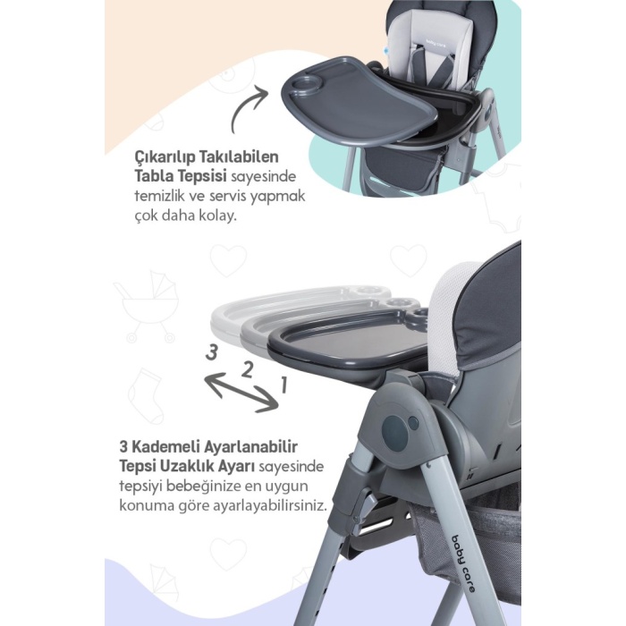Baby Care BC511 Flex Plus Mama Sandalyesi Antrasit