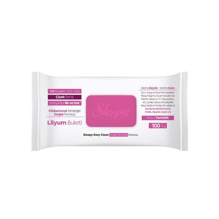 Yüzey Temizlik Havlusu 100 Adet Lilyum Pembe