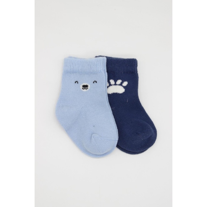 2Li Bear Penye Soket Çorap 10116 Mavi