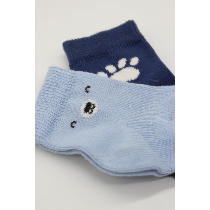 2Li Bear Penye Soket Çorap 10116 Mavi