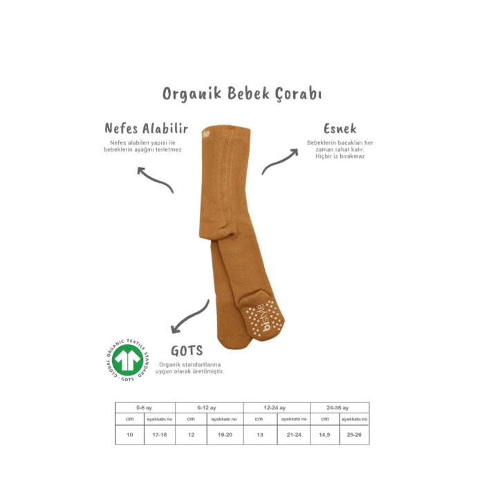 Tekli Kaymaz Mix Havlu Külotlu Çorap 50501 Hardal