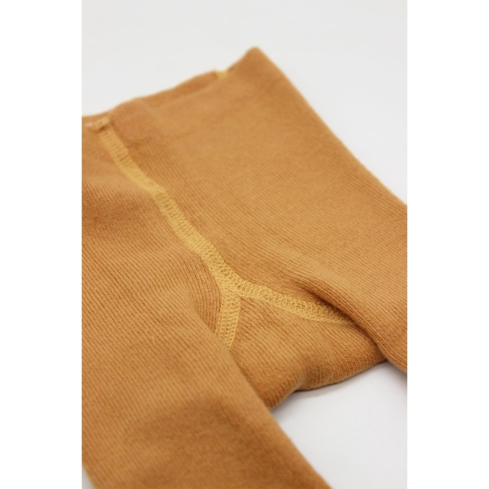 Tekli Kaymaz Mix Havlu Külotlu Çorap 50501 Hardal