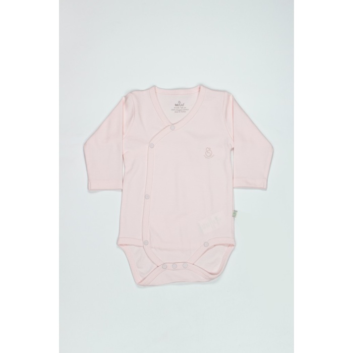 Organik Natural Basic Style Kruvaze Uzun Kol Body BS17102 Pembe