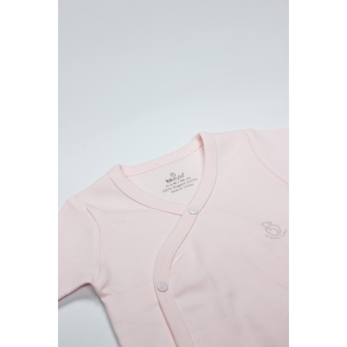 Organik Natural Basic Style Kruvaze Uzun Kol Body BS17102 Pembe