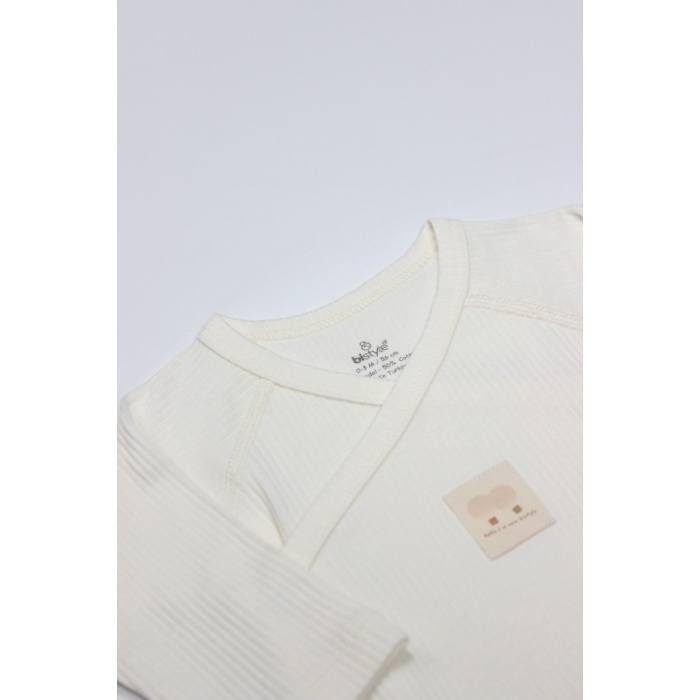 Organic Modal Flying Balloons Kruvaze Uzun Kol Body BS17121 Ekru