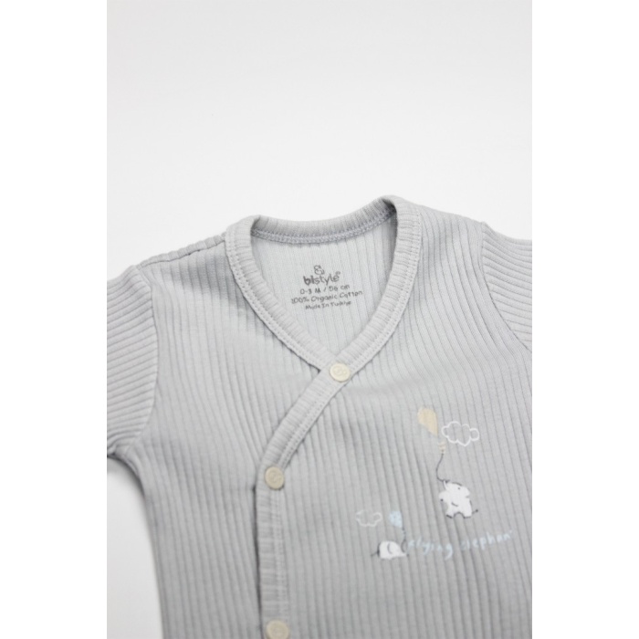 Flying Elephant 2li Yarım Kol Badi 17117 Ekru Gri