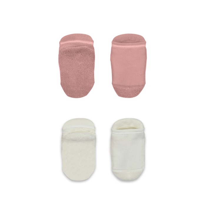 2Li Altı Havlu Sneakers Kaymaz Çorap 20501 Ekru Pudra