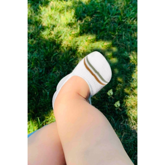 2Li Penye Babet Silikon Çemberli Çorap 30102 Nil Beyaz