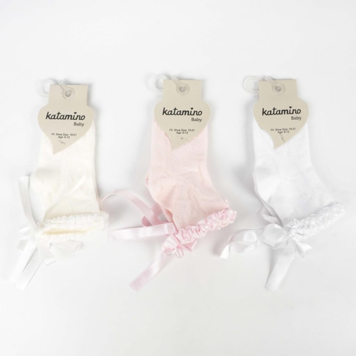  Oben Aks Kız Bebek Soket Çorap K48019 (ADET FİYATIDIR)