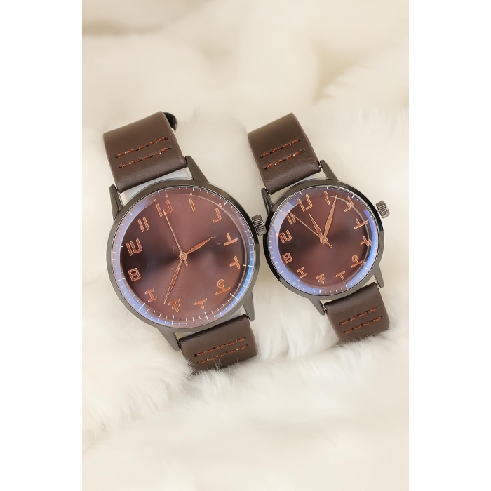 Kahverengi Deri Kordonlu Rose Metal Kasa Sevgili Saatleri