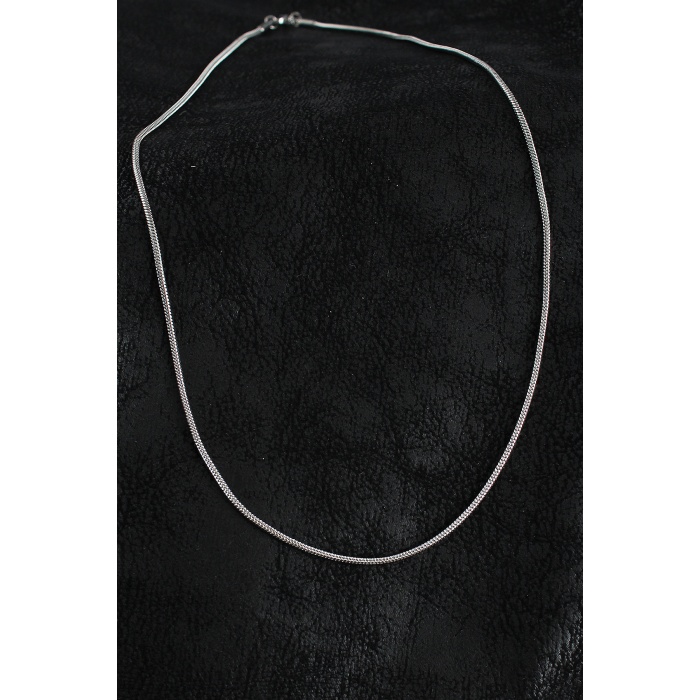 316L Çelik Örme Zincir Model Gümüş Renk Erkek Kolye