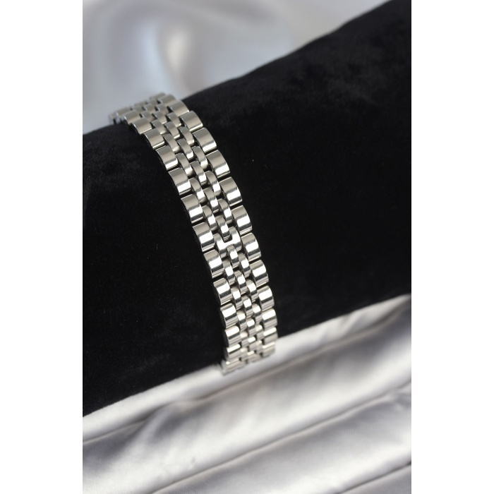 316L Çelik 12 mm Kalınlıkta Gümüş Renkli Erkek Bileklik