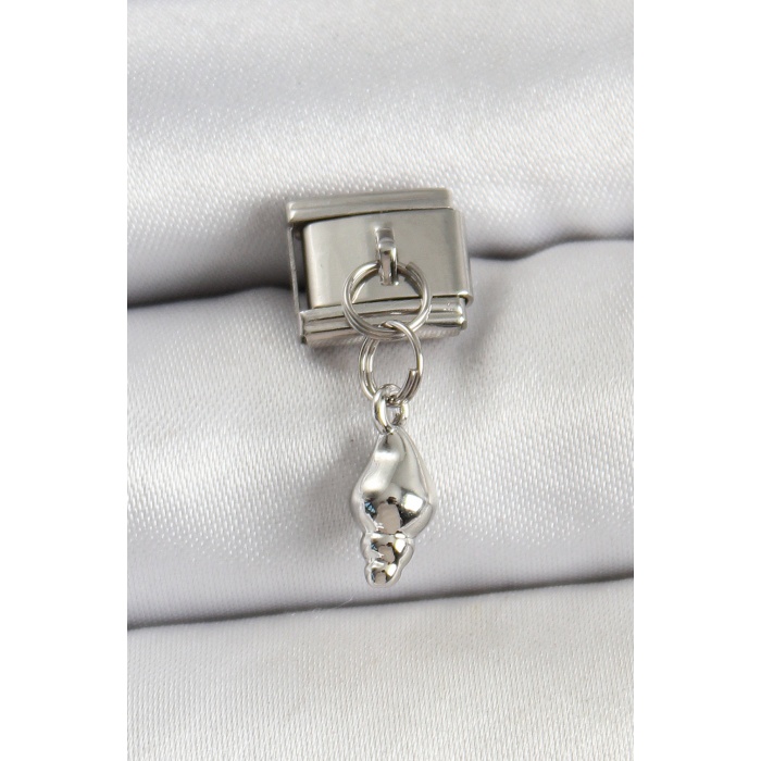 316L Çelik Sallantılı Deniz Kabuğu Model Gümüş Renk Nomination Charm