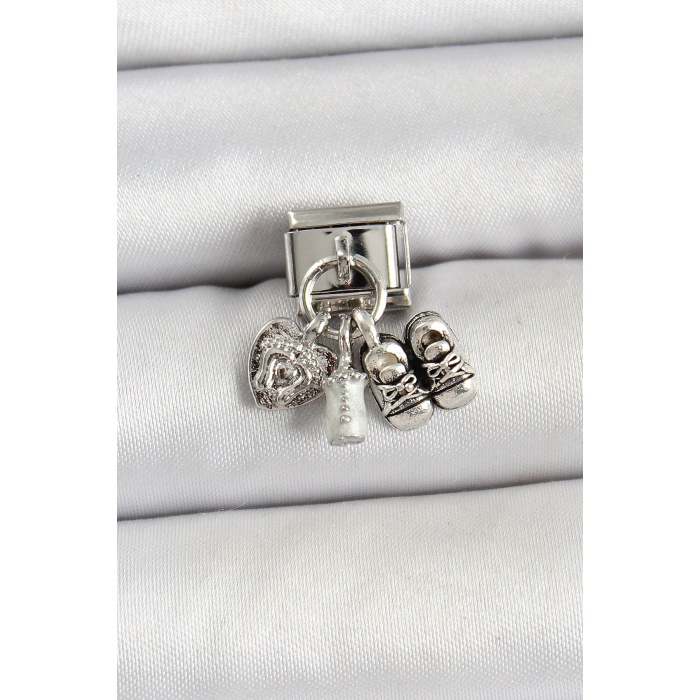 316L Çelik Gümüş Renk Bebek Konsept Nomination Charm