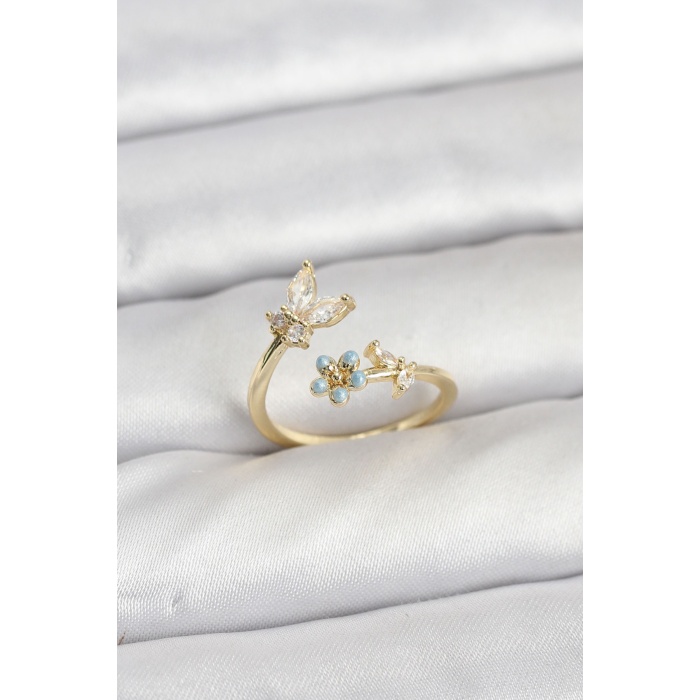 Pirinç Gold Renk Kelebek Model Kadın Yüzük