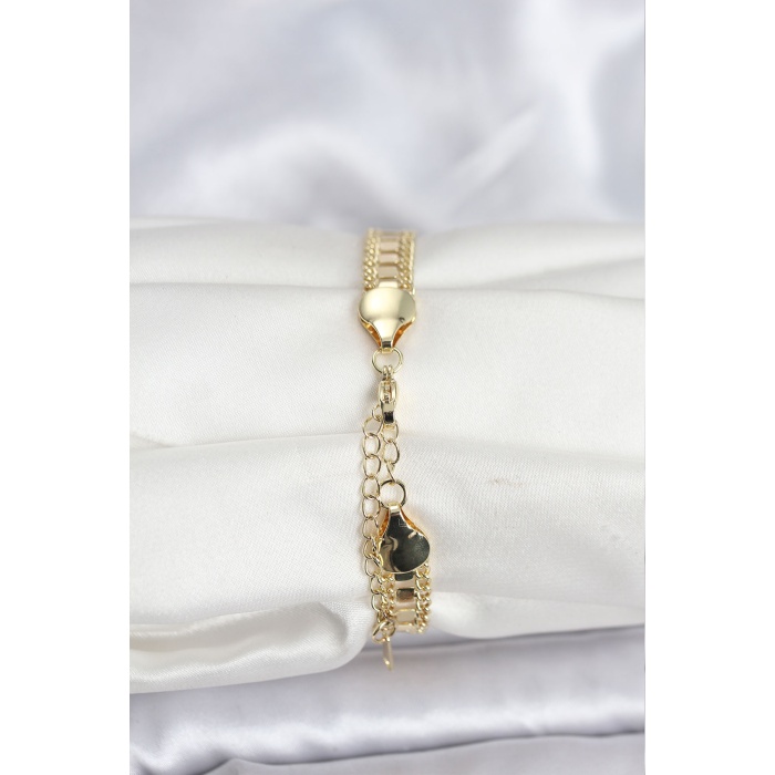 316L Çelik Gold Renk Pullu Zincir Model Kadın Bileklik