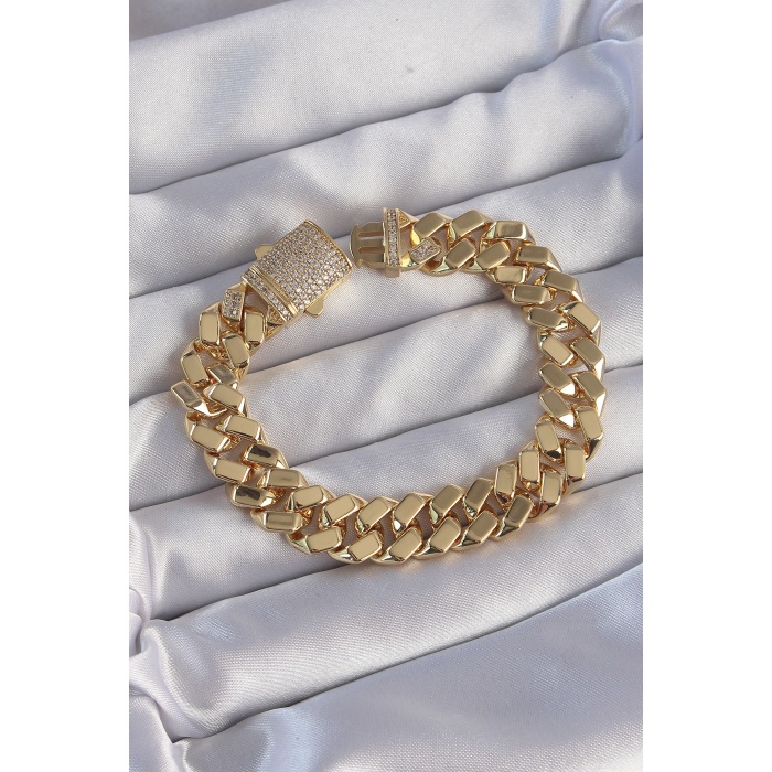 Vip Seri Gurmet Zirkon Taşlı Gold Renk Bileklik