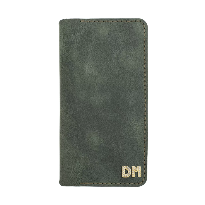 İsme Özel Dikey Uzun Cüzdan - %100 Rainbow Deri - A010007 - Haki