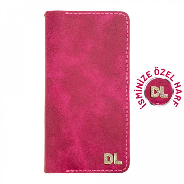 İsme Özel Dikey Uzun Cüzdan - %100 Rainbow Deri - A010007 - Fuşya