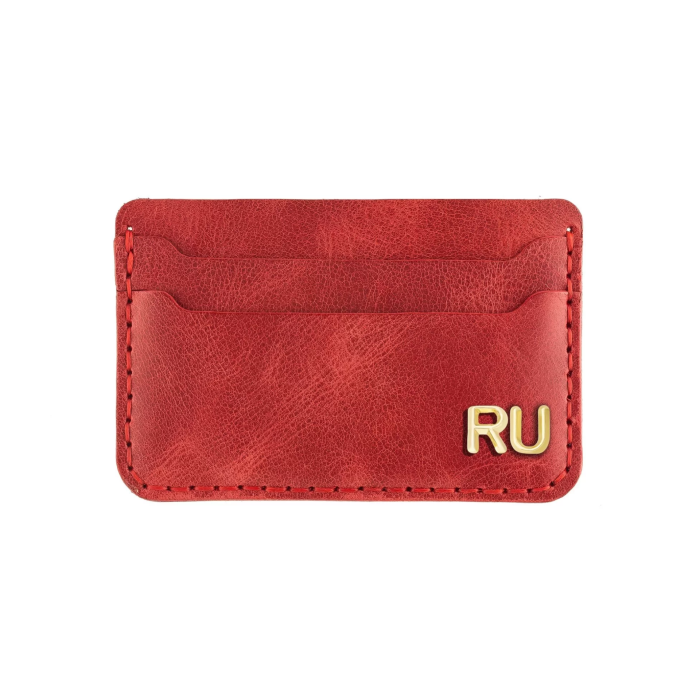 İsme Özel Yatay Kartlık - %100 Rainbow Deri - A011001 - Kırmızı