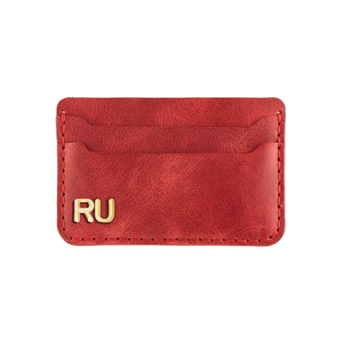İsme Özel Yatay Kartlık - %100 Rainbow Deri - A011001 - Kırmızı