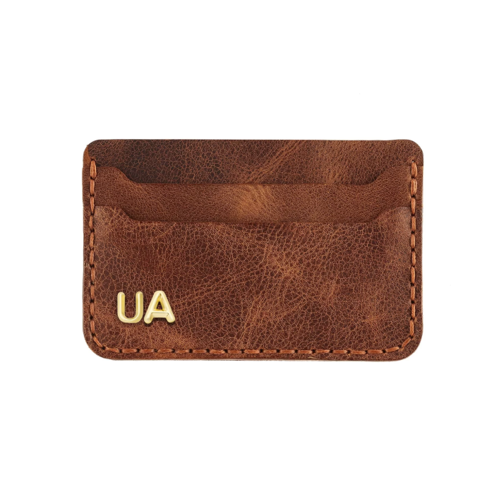 İsme Özel Yatay Kartlık - %100 Rainbow Deri - A011001 - Kahverengi