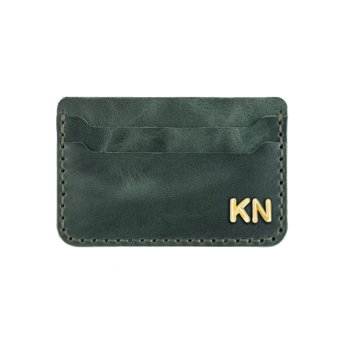 İsme Özel Yatay Kartlık - %100 Rainbow Deri - A011001 - Haki