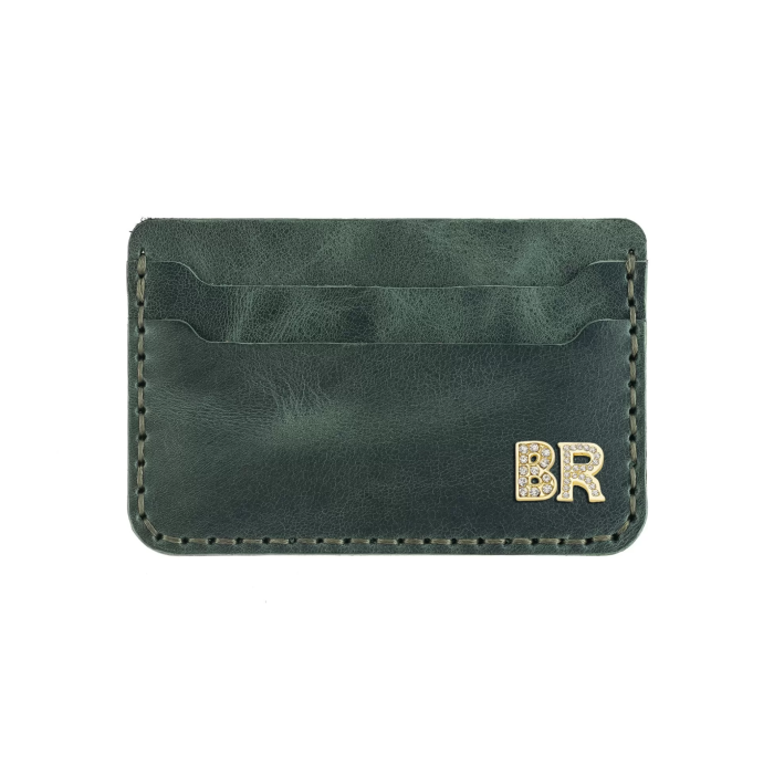 İsme Özel Yatay Kartlık - %100 Rainbow Deri - A011001 - Haki