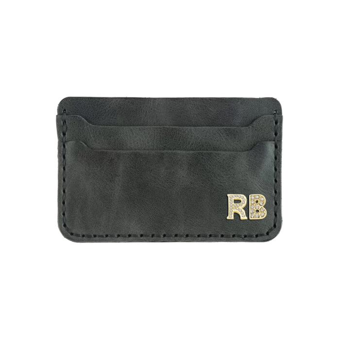 İsme Özel Yatay Kartlık - %100 Rainbow Deri - A011001 - Antrasit