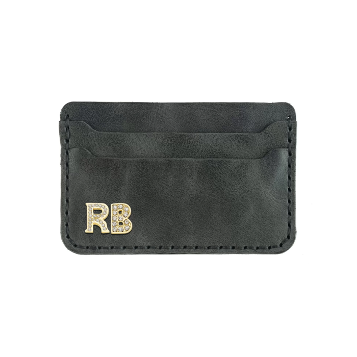 İsme Özel Yatay Kartlık - %100 Rainbow Deri - A011001 - Antrasit