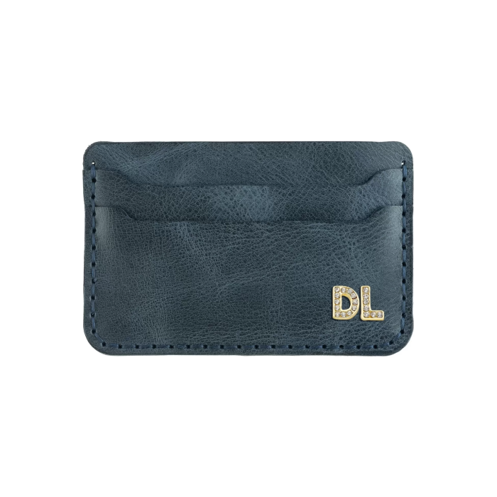 İsme Özel Yatay Kartlık - %100 Rainbow Deri - A011001 - Lacivert