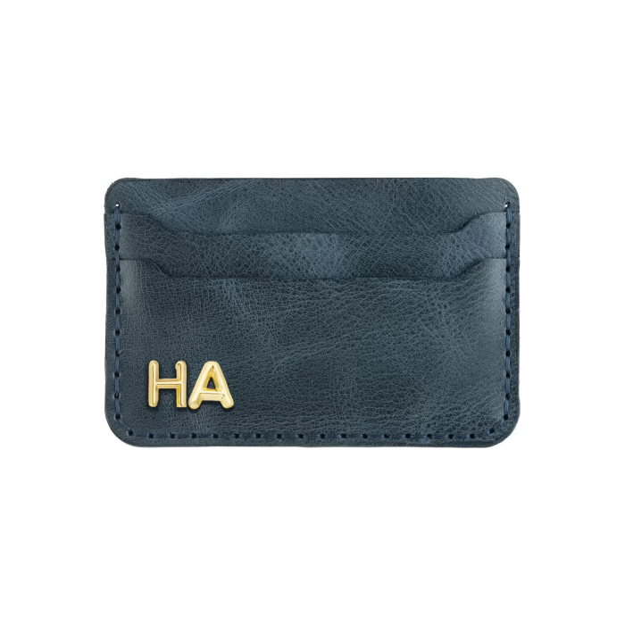 İsme Özel Yatay Kartlık - %100 Rainbow Deri - A011001 - Lacivert
