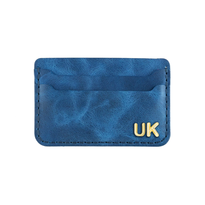 İsme Özel Yatay Kartlık - %100 Rainbow Deri - A011001 - Saks Mavisi