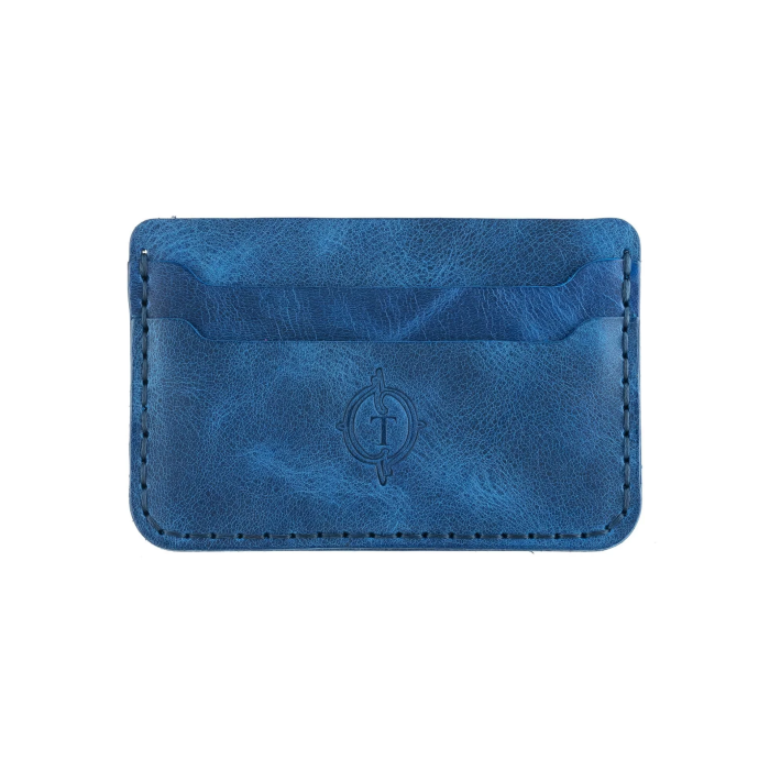 İsme Özel Yatay Kartlık - %100 Rainbow Deri - A011001 - Saks Mavisi