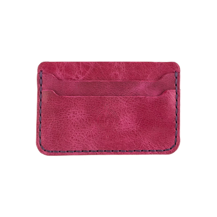İsme Özel Yatay Kartlık - %100 Rainbow Deri - A011001 - Fuşya