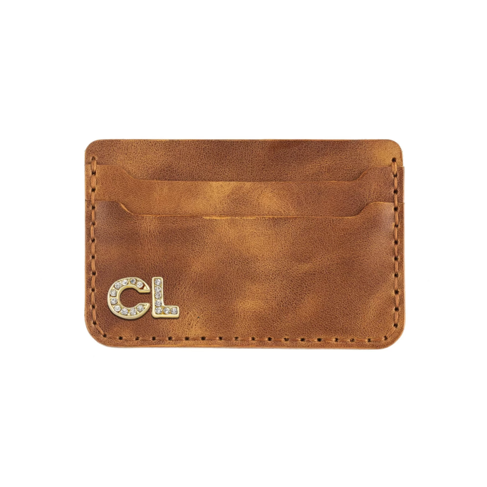 İsme Özel Yatay Kartlık - %100 Rainbow Deri - A011001 - Camel