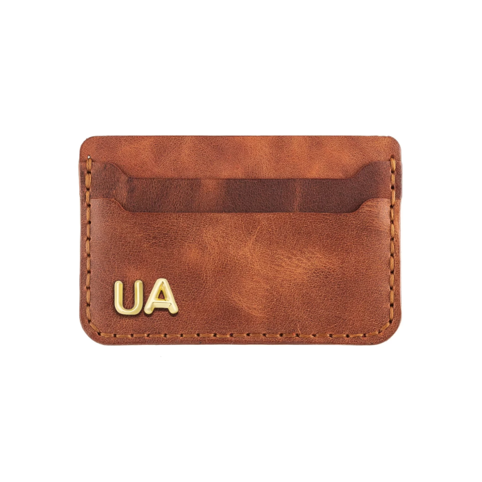 İsme Özel Yatay Kartlık - %100 Rainbow Deri - A011001 - Tobacco