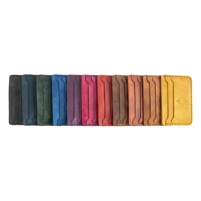 İsme Özel Yatay Kartlık - %100 Rainbow Deri - A011001 - Tobacco
