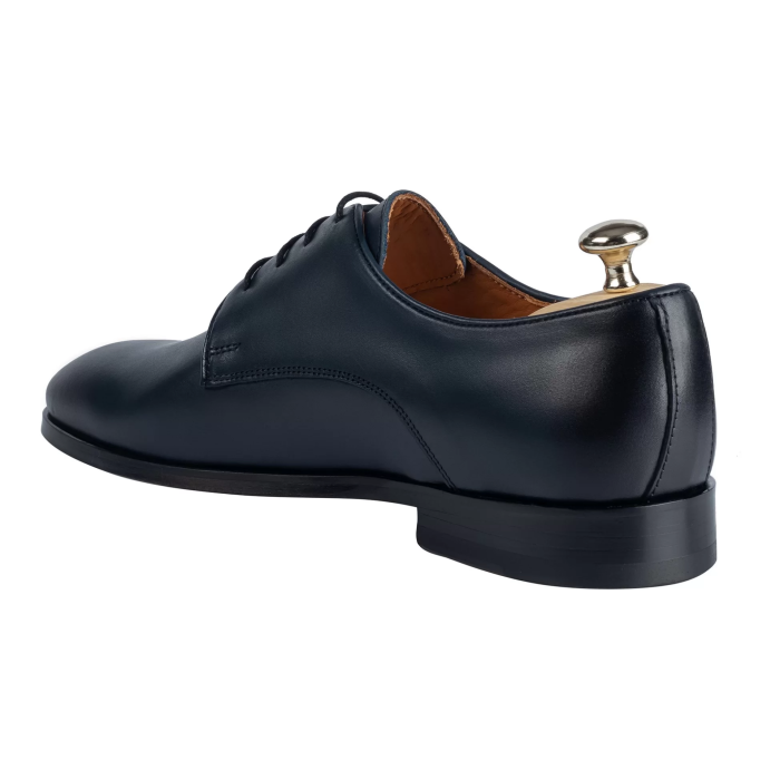 İsme Özel Bağcıklı Kösele Erkek Ayakkabı - %100 Hakiki Antik Deri - Altın Harf - AA01001 - Lacivert