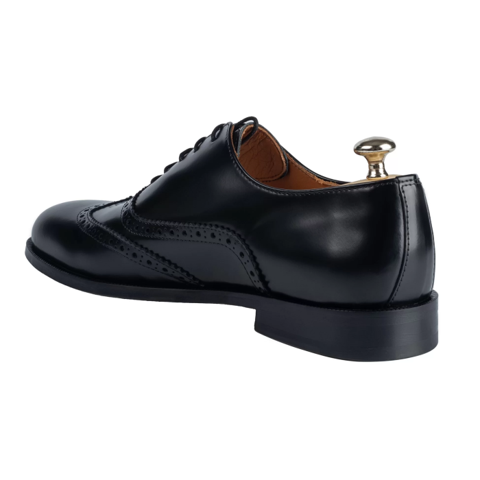 İsme Özel Oxford Erkek Ayakkabı - %100 Hakiki Açma Deri - Altın Harf - AA01004 - Siyah